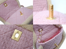 画像をギャラリービューアに読み込む, 極美品 CHANEL シャネル Sフラップ Sチェーンショルダーバッグ ランダム番台 ココマーク ツイード ボア ピンク ゴールド金具 中古 4b010211