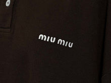 画像をギャラリービューアに読み込む, 極美品 MIUMIU ミュウミュウ レイヤードカットソー ポロシャツ MJL069 S000 15WH ブラウン サイズ M 中古 4b010219