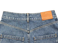 画像をギャラリービューアに読み込む, LOEWE ロエベ アナグラム ロゴ レザーパッチ ショートパンツ S359Y11XB9 ブルー 青 コットン サイズ 40 良品 中古 4b010221