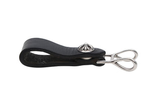 CHROME HEARTS クロムハーツ BELT LOOP ベルトループ クロスボールボタン シルバー925 レザー ブラック 美品 中古 4b010222