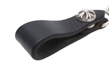 画像をギャラリービューアに読み込む, CHROME HEARTS クロムハーツ BELT LOOP ベルトループ クロスボールボタン シルバー925 レザー ブラック 美品 中古 4b010222