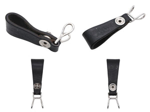 CHROME HEARTS クロムハーツ BELT LOOP ベルトループ クロスボールボタン シルバー925 レザー ブラック 美品 中古 4b010222