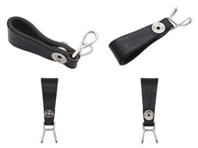 画像をギャラリービューアに読み込む, CHROME HEARTS クロムハーツ BELT LOOP ベルトループ クロスボールボタン シルバー925 レザー ブラック 美品 中古 4b010222