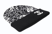 画像をギャラリービューアに読み込む, CHANEL シャネル ニットキャップ ビーニー カメリア AA9508B14321 ココマーク カシミヤ シルク ブラック 美品 中古 4b010225