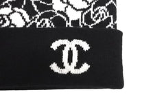 画像をギャラリービューアに読み込む, CHANEL シャネル ニットキャップ ビーニー カメリア AA9508B14321 ココマーク カシミヤ シルク ブラック 美品 中古 4b010225