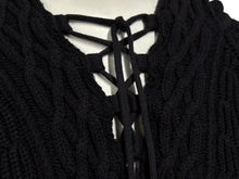 画像をギャラリービューアに読み込む, SAINT LAURENT サンローラン HOODED KNIT SWEATER 550312 YA2YU ネイビー コットン サイズ XL 美品 中古 4b010235