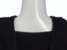 画像をギャラリービューアに読み込む, SAINT LAURENT サンローラン HOODED KNIT SWEATER 550312 YA2YU ネイビー コットン サイズ XL 美品 中古 4b010235