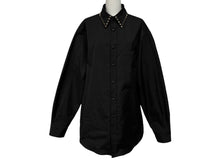 画像をギャラリービューアに読み込む, 極美品 Valentino ヴァレンチノ 襟ロック スタッズ ナイロンジャケット ブラック ナイロン サイズ 48 ブラック金具 中古 4b010237