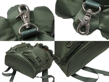 Load image into Gallery viewer, 極美品 PORTER x 村上隆 ポーター RUCKSACK リュック バックパック 381-08544 お花 ナイロンツイル セージグリーン 中古 4b010255