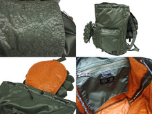 Load image into Gallery viewer, 極美品 PORTER x 村上隆 ポーター RUCKSACK リュック バックパック 381-08544 お花 ナイロンツイル セージグリーン 中古 4b010255