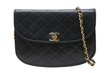 Load image into Gallery viewer, CHANEL シャネル パリ限定 ミニマトラッセ Wチェーン 23cm ショルダーバッグ ラウンド型 ブラック 美品 中古 4b010263