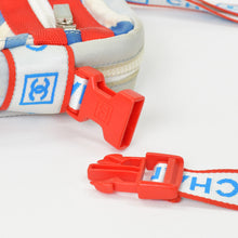 画像をギャラリービューアに読み込む, CHANEL シャネル ココマーク スポーツライン ミニショルダーバッグ ポーチ 10番台 レッド ホワイト ライトブルー キャンバス 良品 中古 4b010267