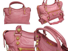 画像をギャラリービューアに読み込む, BALENCIAGA バレンシアガ ザ ジャイアント シティ ハンドバッグ 002123 ピンク 美品 中古 4b010272