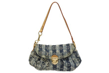 画像をギャラリービューアに読み込む, LOUIS VUITTON ルイヴィトン ミニプリーティ レイエ ワンショルダーバッグ M95333 モノグラム デニム ブルー 美品 中古 4b010278