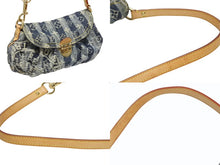 画像をギャラリービューアに読み込む, LOUIS VUITTON ルイヴィトン ミニプリーティ レイエ ワンショルダーバッグ M95333 モノグラム デニム ブルー 美品 中古 4b010278