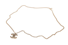 Load image into Gallery viewer, CHANEL シャネル ココマーク ネックレス 重量約6.2g 01A刻印 全長約43.5cm GP メタル ラインストーン ゴールド ブラック 美品 中古 4b010287