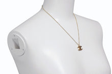 Load image into Gallery viewer, CHANEL シャネル ココマーク ネックレス 重量約6.2g 01A刻印 全長約43.5cm GP メタル ラインストーン ゴールド ブラック 美品 中古 4b010287