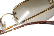 Load image into Gallery viewer, 極美品 CHANEL シャネル リムレス サングラス メガネ 4099 イタリア製 メタル ブラウン ゴールド金具 サイズ55◻︎16 中古 4b010291