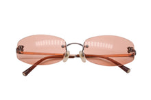 Load image into Gallery viewer, 極美品 CHANEL シャネル ココマーク リムレス サングラス 4002 イタリア製 メタル ブラウン ピンクゴールド金具 サイズ54◻︎19 中古 4b010293