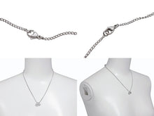 Load image into Gallery viewer, 極美品 CHANEL シャネル ココマーク ネックレス 重量約3.2g 07P刻印 全長約42.5cm ハート ラインストーン メタル シルバー 中古 4b010295