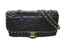 画像をギャラリービューアに読み込む, CHANEL シャネル マトラッセ チェーンアラウンド ショルダーバッグ 16番台 ココマーク カーフスキン ブラック ゴールド金具 美品 中古 4b010296