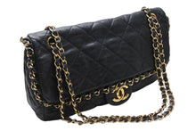 画像をギャラリービューアに読み込む, CHANEL シャネル マトラッセ チェーンアラウンド ショルダーバッグ 16番台 ココマーク カーフスキン ブラック ゴールド金具 美品 中古 4b010296