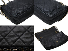 画像をギャラリービューアに読み込む, CHANEL シャネル マトラッセ チェーンアラウンド ショルダーバッグ 16番台 ココマーク カーフスキン ブラック ゴールド金具 美品 中古 4b010296