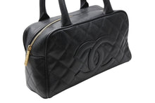 Load image into Gallery viewer, 極美品 CHANEL シャネル ハンドバッグ ミニボストンバッグ A20996 9番台 ココマーク キャビアスキン ブラック 中古 4b010297