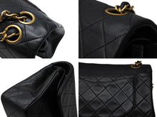 Load image into Gallery viewer, CHANEL シャネル マトラッセ23 Wフラップ Wチェーンショルダーバッグ 1番台 ラムスキン ココマーク ブラック 美品 中古 4b010298