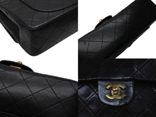 Load image into Gallery viewer, CHANEL シャネル マトラッセ23 Wフラップ Wチェーンショルダーバッグ 1番台 ラムスキン ココマーク ブラック 美品 中古 4b010298