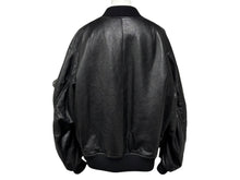 画像をギャラリービューアに読み込む, 極美品 PRADA プラダ 21AW Nappa Leather Bomber Jacket ボンバージャケット MA-1 UPW399 ナッパレザー ブラック 中古 4b010304