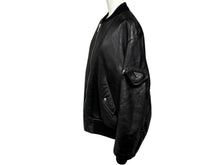 画像をギャラリービューアに読み込む, 極美品 PRADA プラダ 21AW Nappa Leather Bomber Jacket ボンバージャケット MA-1 UPW399 ナッパレザー ブラック 中古 4b010304