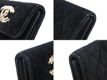 Load image into Gallery viewer, 極美品 CHANEL シャネル マトラッセ ココマーク コインケース ベロア レザー ラインストーン ブラック ゴールド金具 中古 4b010307