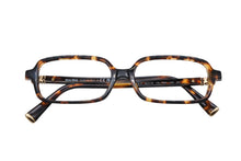 画像をギャラリービューアに読み込む, 新品同様 MIUMIU ミュウミュウ 伊達メガネ スクエア型 セルフレーム フルリム メタルロゴ 14L-08N ブラウン ゴールド金具 中古 4b010312