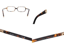 画像をギャラリービューアに読み込む, 新品同様 MIUMIU ミュウミュウ 伊達メガネ スクエア型 セルフレーム フルリム メタルロゴ 14L-08N ブラウン ゴールド金具 中古 4b010312