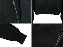 画像をギャラリービューアに読み込む, HERMES エルメス ジップアップフーディー パーカー サイズM カシミヤ スウェード ダークグリーン ヴィンテージ 美品 中古 4b010323