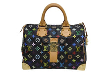 画像をギャラリービューアに読み込む, 極美品 LOUIS VUITTON ルイヴィトン スピーディ30 ハンドバッグ M92642 モノグラム マルチカラー ブラック ゴールド金具 村上隆 中古 4b010335