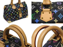画像をギャラリービューアに読み込む, 極美品 LOUIS VUITTON ルイヴィトン スピーディ30 ハンドバッグ M92642 モノグラム マルチカラー ブラック ゴールド金具 村上隆 中古 4b010335