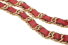 画像をギャラリービューアに読み込む, CHANEL シャネル VINTAGE ヴィンテージ チェーンベルト ココマーク No.5 レザー メタル GP ゴールド レッド 美品 中古 4b010336