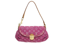 画像をギャラリービューアに読み込む, 極美品 LOUIS VUITTON ルイヴィトン ミニプリーティ ワンショルダーバッグ M95216 モノグラム デニム ピンク 中古 4b010337