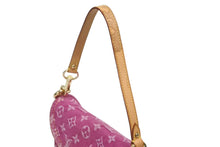 画像をギャラリービューアに読み込む, 極美品 LOUIS VUITTON ルイヴィトン ミニプリーティ ワンショルダーバッグ M95216 モノグラム デニム ピンク 中古 4b010337