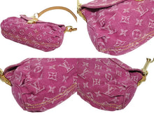 画像をギャラリービューアに読み込む, 極美品 LOUIS VUITTON ルイヴィトン ミニプリーティ ワンショルダーバッグ M95216 モノグラム デニム ピンク 中古 4b010337