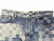 画像をギャラリービューアに読み込む, LOUIS VUITTON ルイヴィトン ダミエ スケート デニムパンツ RM214GCOHQD87W ブルー コットン ポリエステル 美品 中古 4b010338