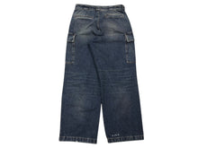 画像をギャラリービューアに読み込む, 極美品 PRADA プラダ ルーズフィット カーゴデニムパンツ トライアングルロゴ GEP396 イタリア製 コットン ブルー サイズ48 中古 4b010340