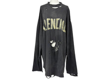 画像をギャラリービューアに読み込む, BALENCIAGA バレンシアガ ガムテープロゴ オーバーサイズ 長袖Tシャツ ブラック コットン サイズ ２ 美品 中古 4b010342