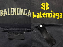 画像をギャラリービューアに読み込む, BALENCIAGA バレンシアガ ガムテープロゴ オーバーサイズ 長袖Tシャツ ブラック コットン サイズ ２ 美品 中古 4b010342