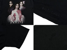 画像をギャラリービューアに読み込む, BALENCIAGA バレンシアガ キム カーダシアン 半袖Ｔシャツ ダメージ加工 ブラック コットン サイズ４ 美品 中古 4b010344