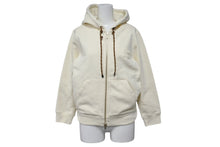 画像をギャラリービューアに読み込む, 極美品 MIUMIU ミュウミュウ コットンフリース ジップアップフーディー MJL024 サイズS アイボリー ロゴパッチ 中古 4b010345