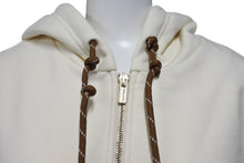 画像をギャラリービューアに読み込む, 極美品 MIUMIU ミュウミュウ コットンフリース ジップアップフーディー MJL024 サイズS アイボリー ロゴパッチ 中古 4b010345