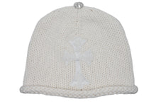 画像をギャラリービューアに読み込む, 新品未使用 CHROME HEARTS クロムハーツ 新作 ニットキャップ ビーニー カシミヤ ビーズ クロスパッチ シルバー925 ホワイト 中古 4b010352